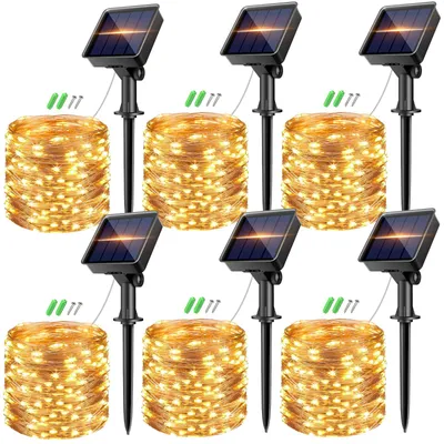 Solar-Lichtkette 80 LEDs, 10 m, warmweiß, 8 Modi, IP65