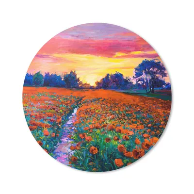 Produktbild von MuchoWow® Mauspad Mousepad Malerei - Natur - Blumen - Ölfarbe 20x20 cm - Mousepads - Maus Mat - Pad - Mausunterlage - Schreibtischmatte