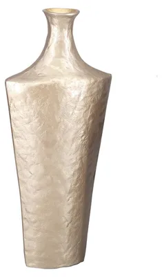 Produktbild von Sandfarbene Vase aus Aluminium, 20 x 10 x 50 cm