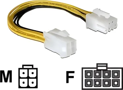 Immagine prodotto di DELOCK Stromkabel 8pin EPS -> 4pin ATX St/Bu 0.15m