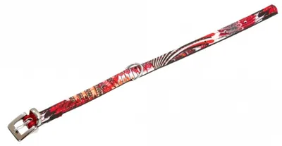 Produktbild von Karlie Halsband Peacock - rot/schwarz - 35 cm / 17 mm