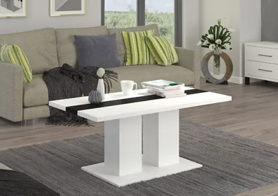 Produktbild von Couchtisch BOSTON Tisch Kaffeetisch Weiß/Schwarz