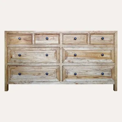 Obrázok produktu pre KEYHOMESTORE | Drevená komoda s 8 zásuvkami, 160 x 50 x 85 cm