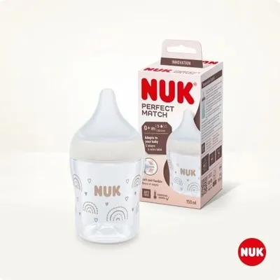NUK Perfect Flasche 150 ml, Regenbogen-Design, Artikelnummer 572532