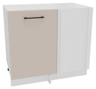 Produktbild von Küchenunterschrank 90 cm - Beige matt - Eckküchenschrank - ohne Arbeitsplatte - Soft-Close-System