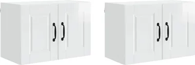 Produktbild von vidaXL Wandschrank PORTO 2 pcs Hochglanz Weiß 60 x 31 x 40 cm