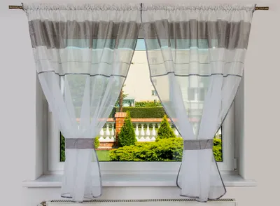 Produktbild von Fertige Gardine Finlandia 300x160 Grau-Weiß (der preis ist für ein stück)