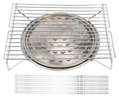 Produktbild von Grillrost, Spieße, Backblech-Set, Edelstahl, Outdoor, Camping, Grillzubehör. Grillrost