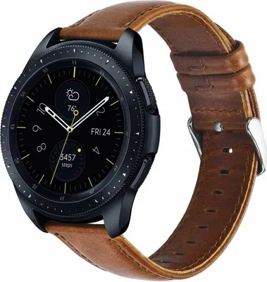 Produktbild von Strap-it Samsung Galaxy Watch 42mm Armband Leder (Braun)
