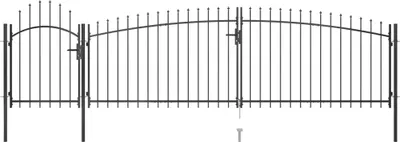 Produktbild von vidaXL Gartentor Woerden mit Speerspitze 5 x 1,25 m Schwarz