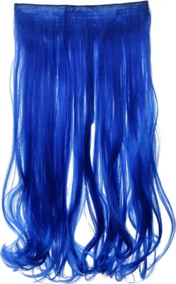 Produktbild von WIG ME UP Haarteil Extension breit 5 Clips gelockt lockig Neonblau YZF-3178-TF2517