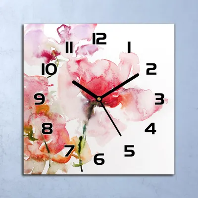 Produktbild von Wanduhr Echt-Glas-Küchenuhr Aquarell Abstraktion Quarz 30x30 Deko Bilder