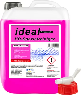 Produktbild von 5 Liter ( 1 x 5 Liter ) ideal Professional Ultraschallrein. Konzentrat HD-Spezialreiniger + Auslaufhahn