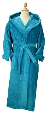 Produktbild von ARTG - "Deluxe" Morgenmantel für Damen, mit Kapuze, Velours LT5195 (L-XL) (Tiefblau)