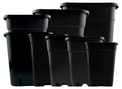 Produktbild von 15X Pflanztopf Eckig 11 Liter 23,5x23,5x28 cm Pflanztöpfe viereckig schwarz + Pflanzenschild für Innen- und Außenbereich