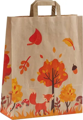 Immagine prodotto di Borsa di carta con motivo "Autunno", 32 + 12 x 40 cm, 100 pezzi