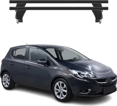 Image de Menabo Barres de toit Transversales pour Opel Corsa 2015-2019 Alu Noir ABE 2x