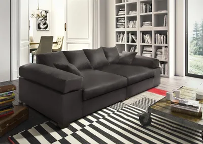 Produktbild von Big Sofa Couchgarnitur Megasofa Riesensofa AREZZO - Kunstleder Braun