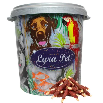 Produktbild von 5 kg Lyra Pet® Kaurollen mit Entenbruststreifen in 30 L Tonne