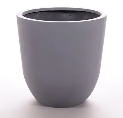 Elegant Einrichten | Pflanzkübel | Fiberglas | rund konisch | D30xH30cm| grau.