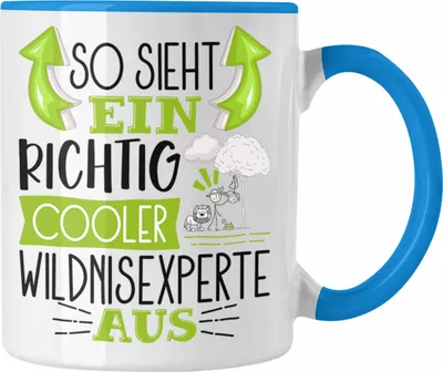 Produktbild von Trendation - So Sieht Ein Richtig Cooler Wildnisexperte Aus Tasse Geschenk für Wildnisexperte Geburtstag Geschenkdiee (Blau)