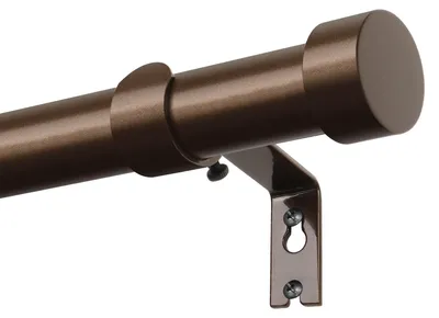 Image de Barre de rideau de 80 à 218 cm, diamètre de 25 mm, finition bronze, pour fenêtres
