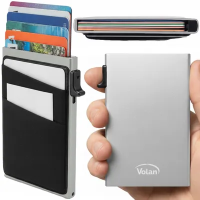 Produktbild von Kreditkartenetui Kartenhülle Slim - RFID NFC Schutz Blocking Schutzhülle Blocker | Aluminiumlegierung - bis zu 6 Kreditkarten | VOLAN®