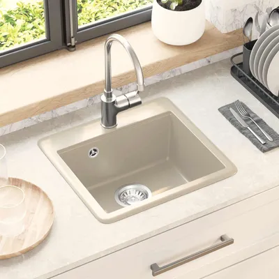 Obrázok produktu pre vidaXL Umývadlo Béžová 470 x 440 mm Granit