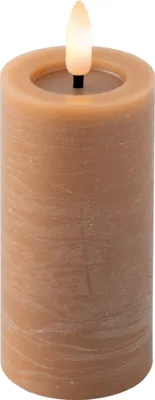 Produktbild von Lumineo LED Kerze Wachs hellbraun/warmweiss 12,5cm