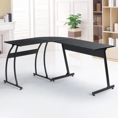 Image de Bureau d'angle en acier avec une grande surface