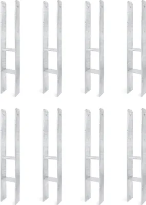 Zdjęcie produktu dla Alberts 8 x wsporniki słupków H, 116x800 mm, grubość materiału 8 mm, głębokość 60 mm, ocynkowane ogniowo
