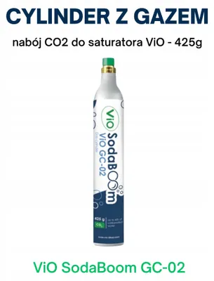 Zdjęcie produktu dla Cylinder z gazem ViO SodaBoom GC-02 butla, nabój CO2 do saturatora ViO 425g