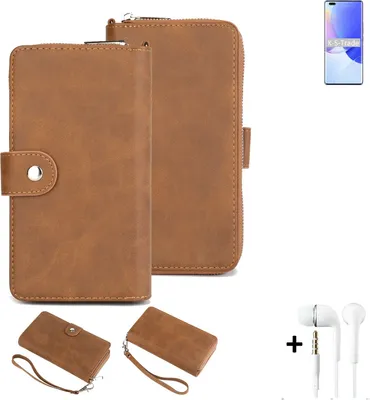 Produktbild von K-S-Trade 2in1 Handyhülle kompatibel mit Huawei nova 9 Pro + Kopfhörer Schutzhülle & Portemonnee Schutzhülle Tasche Handytasche Case Etui