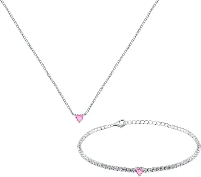 Produktbild von Funkelndes Schmuckset mit Herz LPS20AWV03 (Armband, Halskette)