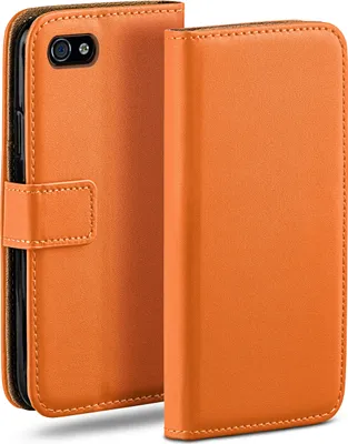 Produktbild von moex® Book Case kompatibel mit Apple iPhone 4s / iPhone 4 - Hülle 360 Grad klappbar, Orange