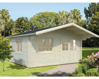 Produktbild von Gartenhaus Palmako Helena 15,1 m² inkl. Fußboden und Vordach 514 x 524 cm tauchgrundiert