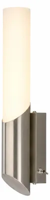 Produktbild von Briloner Bad Wandleuchte SPLASH nickel-matt mit Schalter – E14 Wandfackel aus Milchglas – 30 cm
