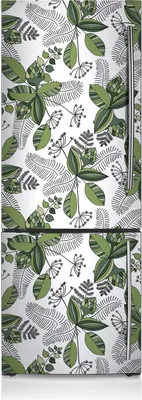 Produktbild von Kühlschrank Aufkleber Kühlschrankmagnete Dekoration Kühlschrankfolie 60x180 cm - Botanisches Muster.