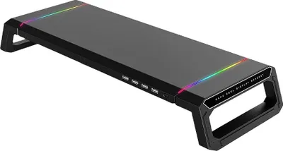 Immagine prodotto di Supporto per monitor, regolabile in altezza, con cassetto portaoggetti, nero