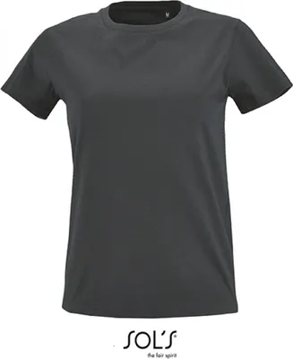 Produktbild von SOLs 02080 | Damen Round Neck Fitted T-Shirt Imperial - Farbe: Dark Grey (Solid) - Größe: XXL