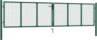 Produktbild von vidaXL Doppelstabmatten-Doppeltor Stahl 390x100 cm Grün