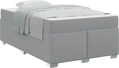Zdjęcie produktu dla vidaXL Rama łóżka z materacem jasnoszara 120 x 200 cm tkanina