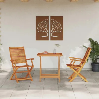 Produktbild von vidaXL Klapp Bistro Set 3 stk. Braun Massivholz Akazie