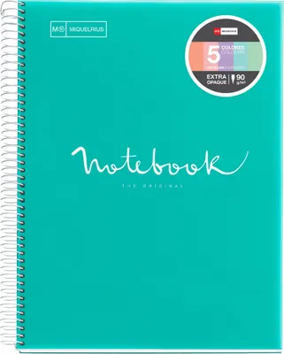 Image de MIQUELRIUS Collegeblock "Notebook EMOTIONS" DIN A4 turquoise quadrillé 120 feuilles