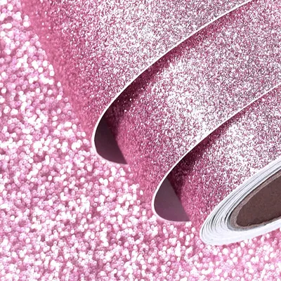 Immagine prodotto di Carta adesiva glitter rosa, dimensioni 40 cm x 2 metri, ideale per decorare mobili e pareti