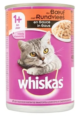 Productafbeelding van Whiskas Adult brokjes blik 12 pack Rund