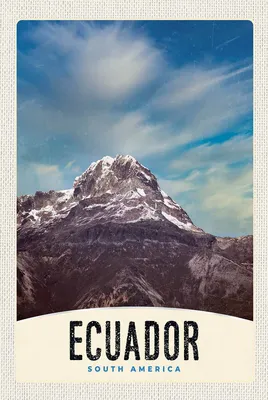 Produktbild von vianmo Holzschild 18x12 cm Ecuador Süd Amerika Gebirge Schnee Bildmotiv Reisemotiv Abenteuer Reisen