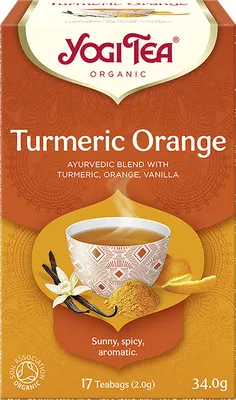 Obrázok produktu pre POMERANČOVÝ TURMEROVÝ ČAJ (KURKUMA POMARANČ)(17 x 2 g) 34 g - YOGI TEA