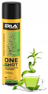 Immagine prodotto di Erla, spray neutralizzante degli odori "One Shot", profumo tè verde e bambù, ideale per l'auto