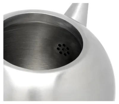 Produktbild von doppelwandige Edelstahl Teekanne 1,0 Liter mit Holzuntersetzer